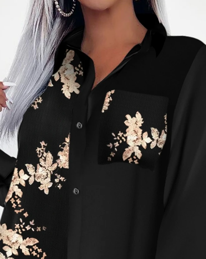 Y2K Women's Shirt Dresses 2023 New Autumn Contrast Sequin Leopard Print Satin Shirt Dress Casual Long Sleeved Loose Dress