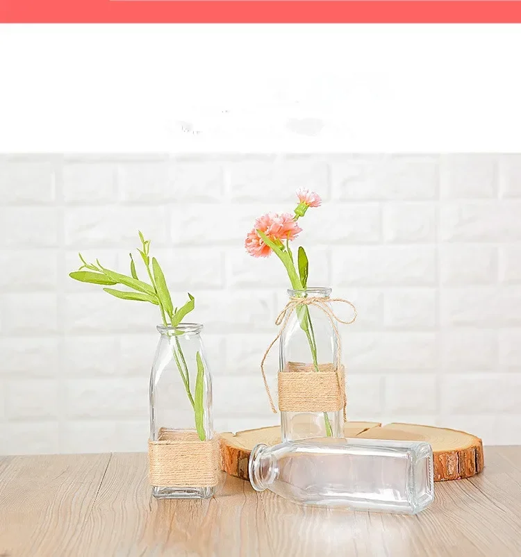 

1PC New Glass Transparent Square Wshing Glass Vase Flower Arranging Straight Body Vase Container LF 167