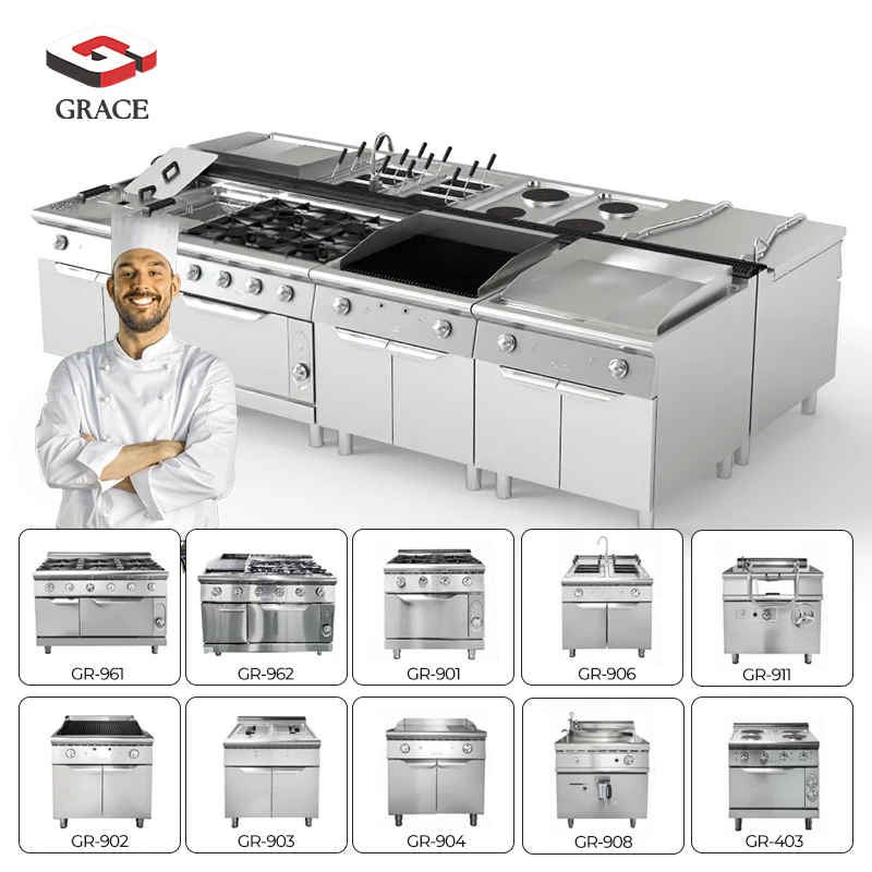 GRACE CE Certified Stainless Steel Professional /Electric Commercial Kitchen Equipment for Hotels Restaurants Catering