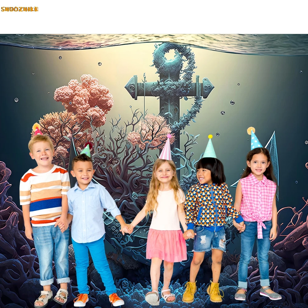 Fondo de fotografía del mundo submarino océano peces submarinos Coral acuario pecera decoración retrato de bebé fondo estudio fotográfico