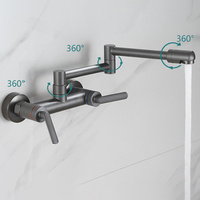 Wall Mounted Basin Sink Faucet, Foldable Kitchen Faucet, Hot and Cold Mixer, Mop Taps, Wall Mounted