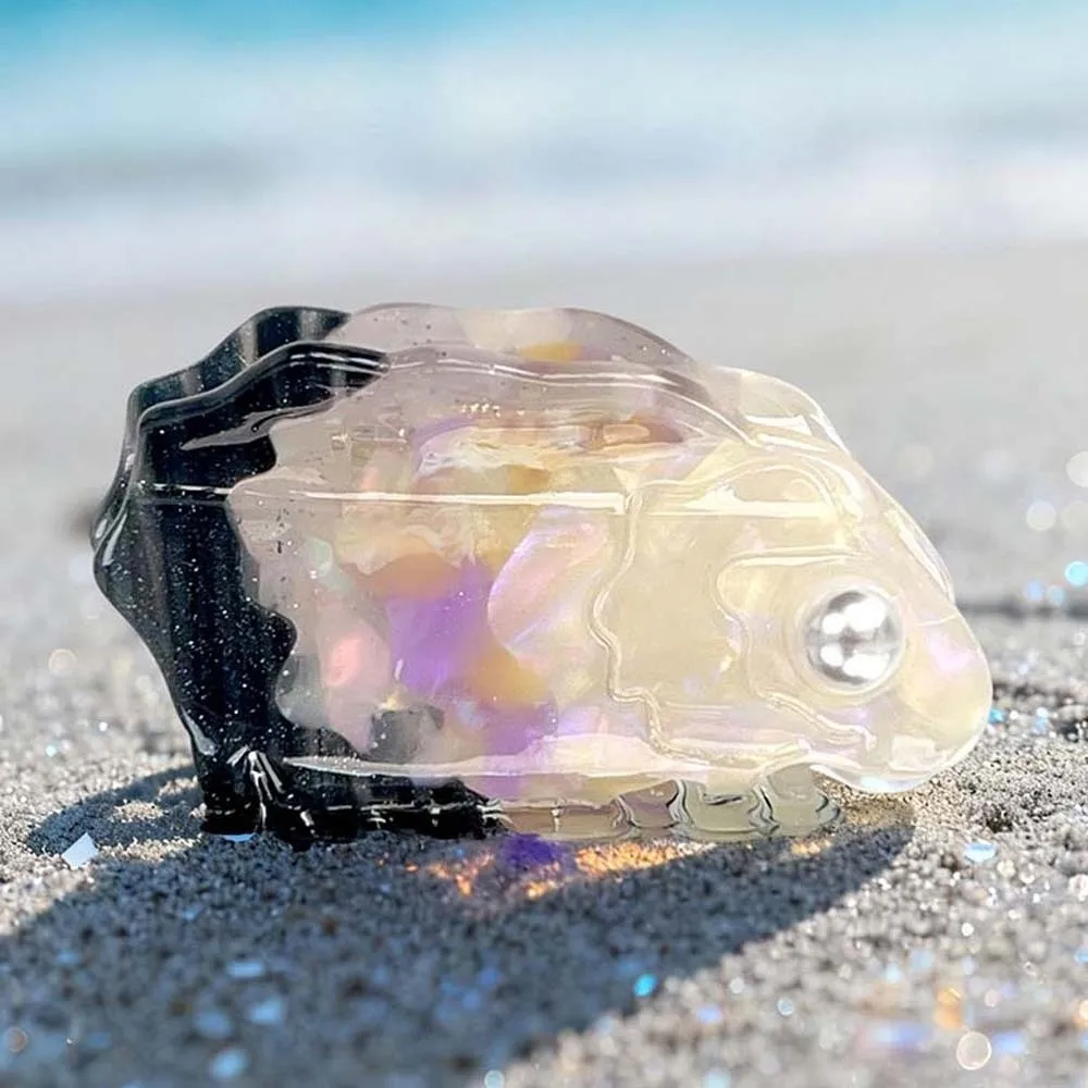 

Simple Sweet Acetic Acid Hair Claw Acrylic Korean Style Oyster Shark Clip Ocean Series Bead Squid Hair Claw Party