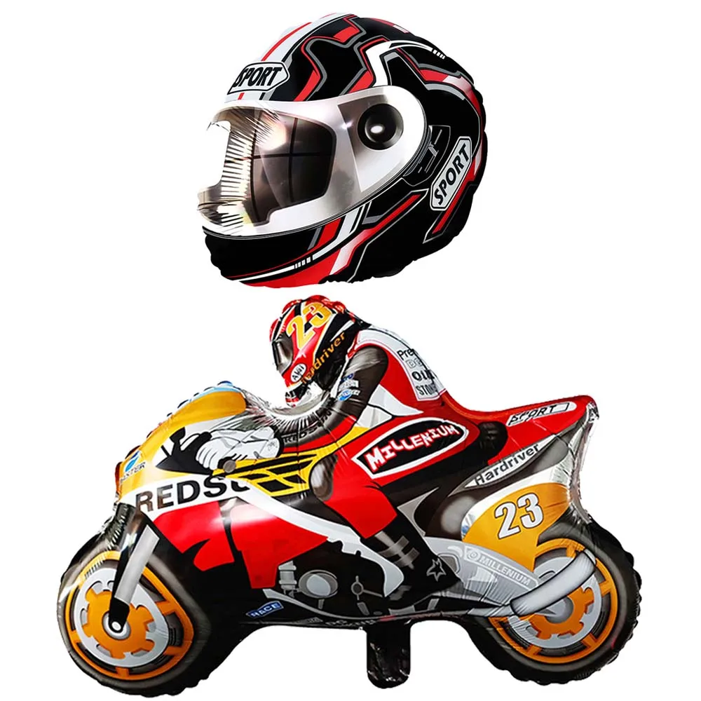 Race Car Birthday Supplies 2pcs Racing Motorbike Balloon Helmet Balloon  Motocross Racing Party Dirt Bike Theme Party Decoration