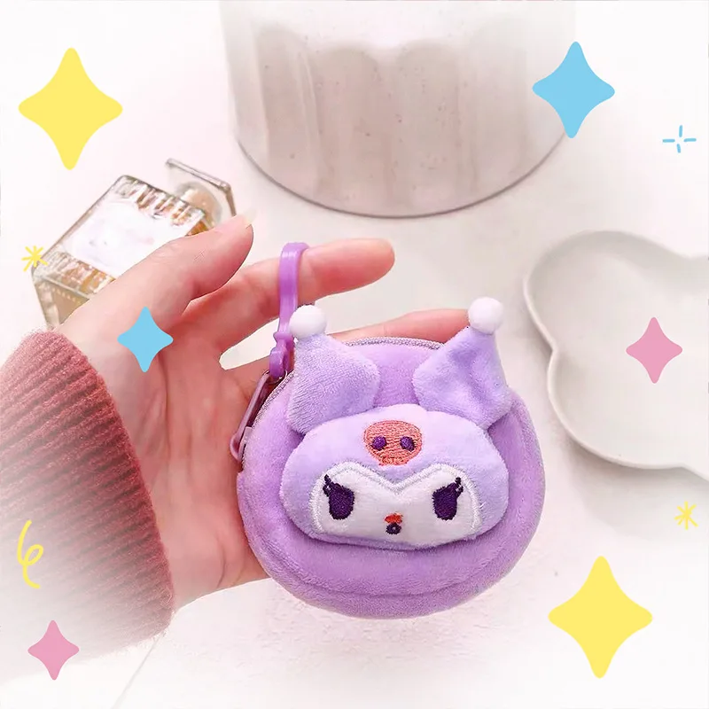 10 ピース/ロットサンリオクロミぬいぐるみキーホルダー財布メロディシナモロール小銭入れイヤホンオーガナイザーバッグペンダントキーリング女の子ギフト