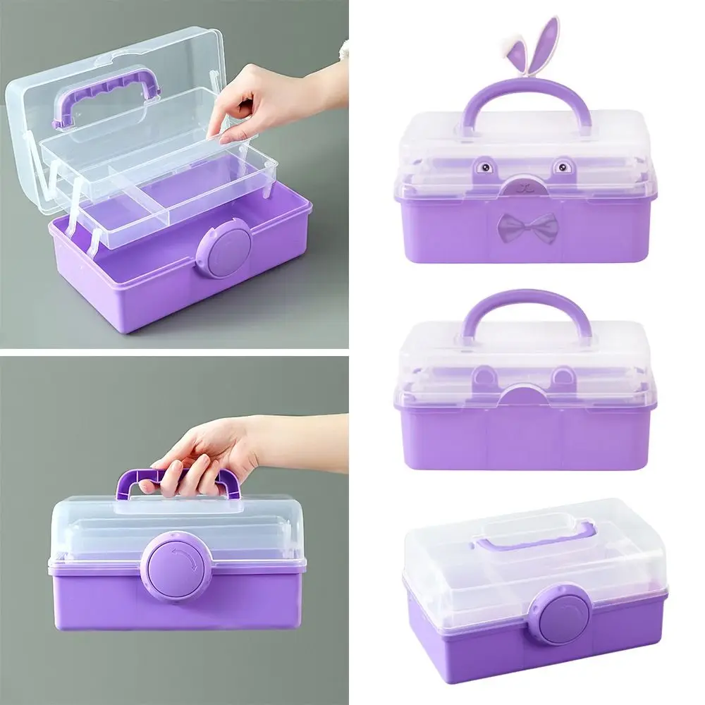 

Симпатичная 3-слойная коробка для хранения шпильки с бантом, водонепроницаемая коробка для хранения игрушек, пылезащитный органайзер для аксессуаров для волос