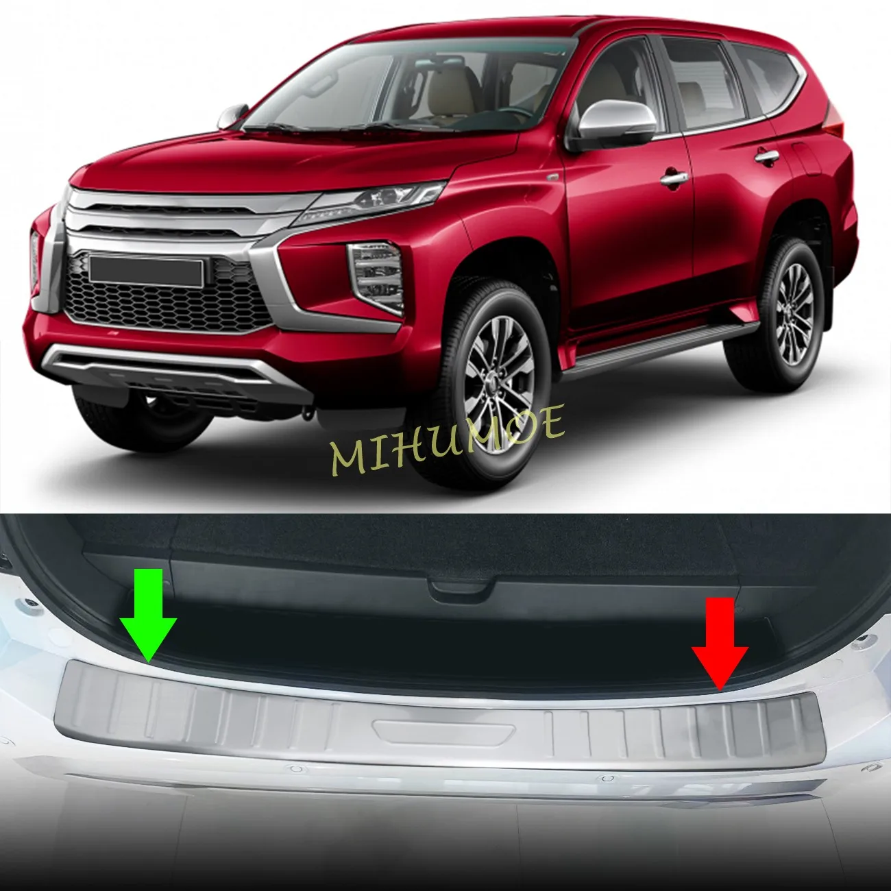 

Stainless Steel Rear Bumper Protector Trunk Sill Guard For Mitsubishi Pajero Sport Montero Sport 2016-2021 2022 2023 2024 2025