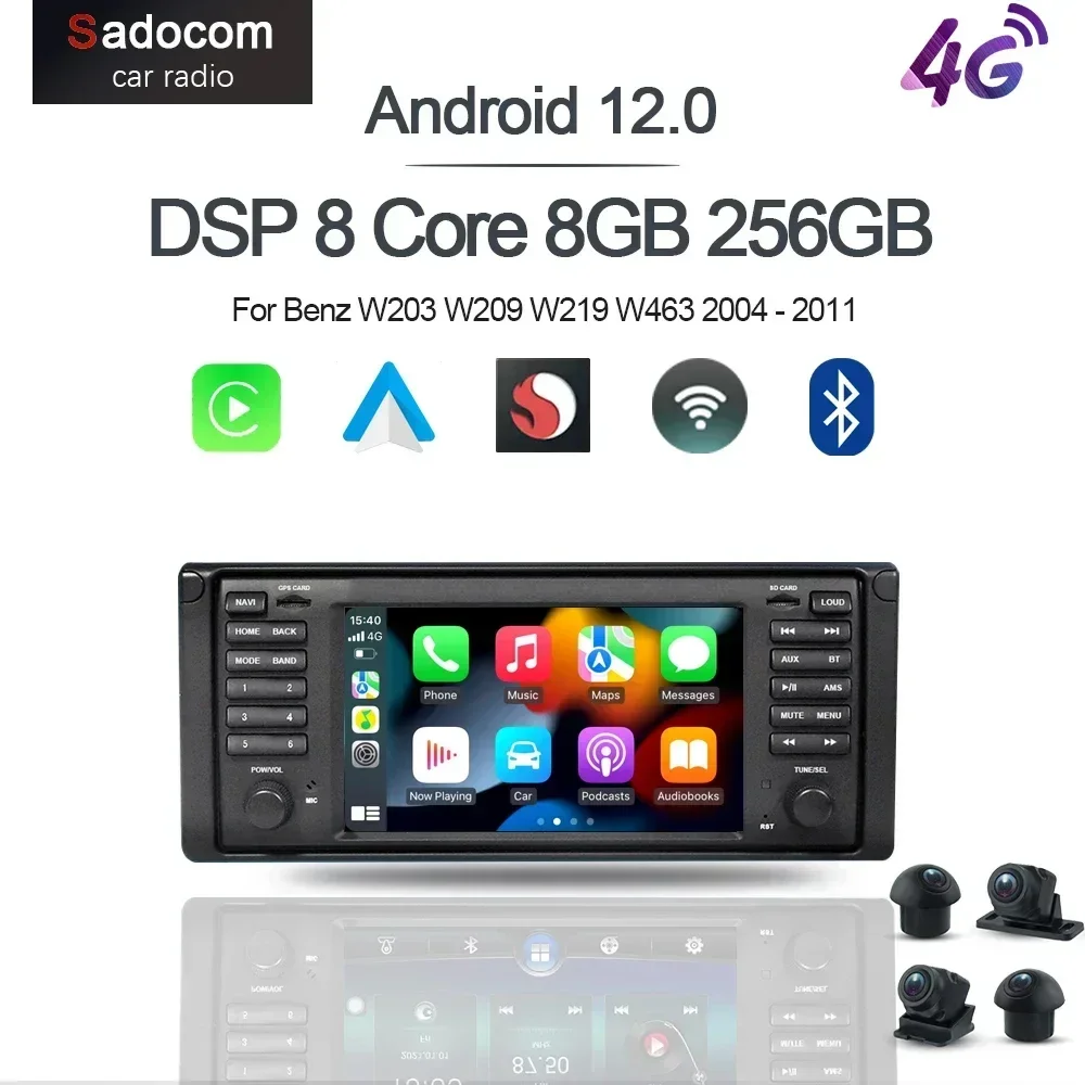 Carplay DSP IPS Android 12.0 8G+128G 8Core GPS DSP Car DVD Player RDS Radio Wifi multimedia 4G For BMW E39 X5 E53 M5 Range Rover 