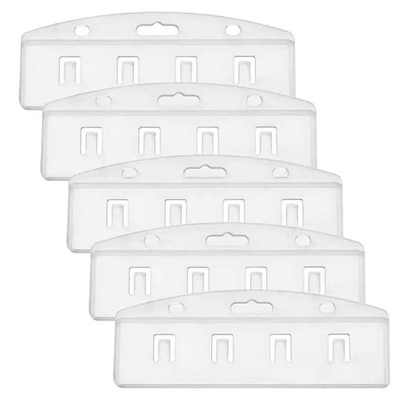 Wholesale 1pcs Horizontal Half Card Badge Holder For Swipe ID Cards Frosted Rigid Polycarbonate Plastic-Transparent