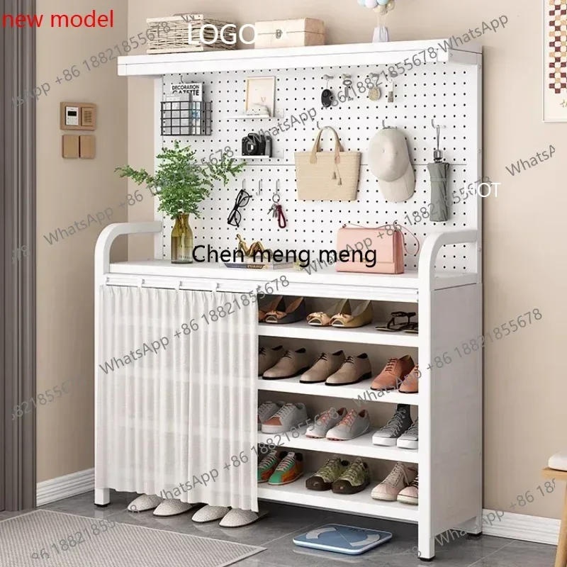 A74Shoerack Cabinets Shoes Dust Proof Shelter Shoe Rack Multi Layer Shoe Cabinet Multi Functional Hole Board Storage Organizer