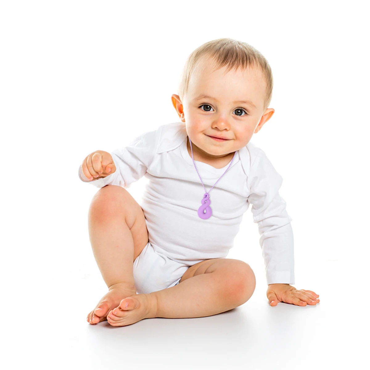 3개입 치아발육 체인 아기 목걸이 펜던트, 아픈 잇몸 진정용, 안전 무독성 소재, 베이비 샤워 및 신생아 선물로 이상적