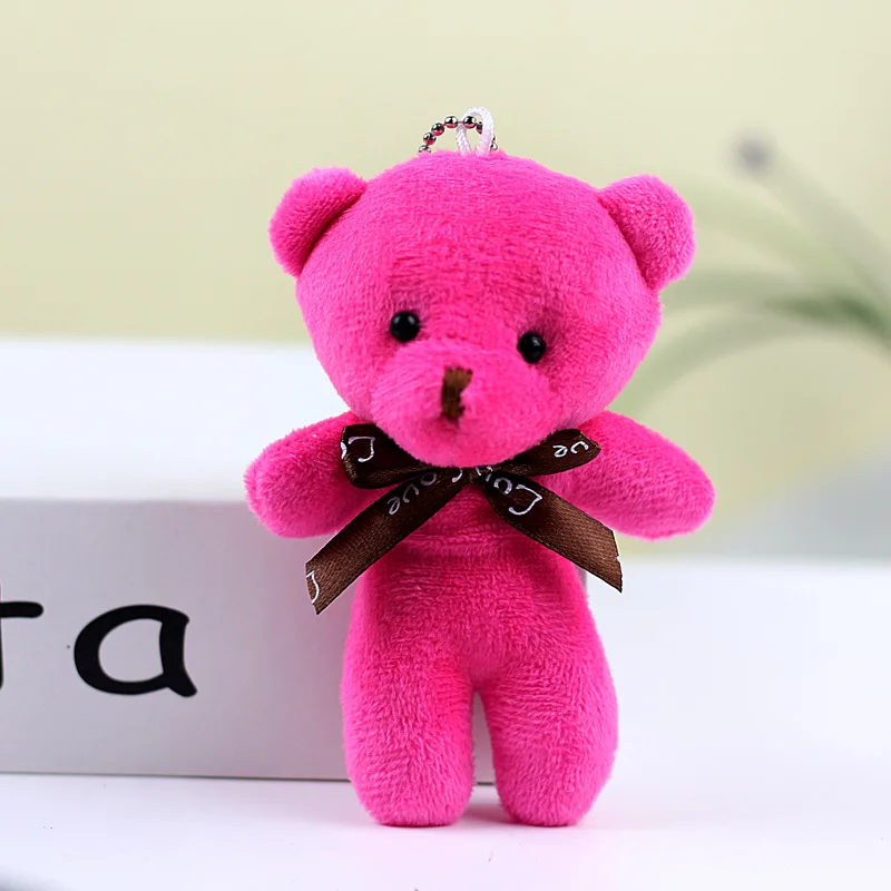 Bambole di orso carino 12 cm Animali di peluche morbidi Orso di peluche Pendent Mini Orso Portachiavi Borsa per ragazza Ciondolo Matrimonio Regalo per bambini