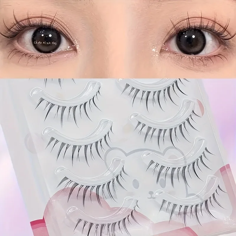 5 Pairs of Anime Cosplay False Eyelashes for Beginners Ideal as Valentine's Day or Mother's Day Gifts, Travel & Wedding Eye Makeup