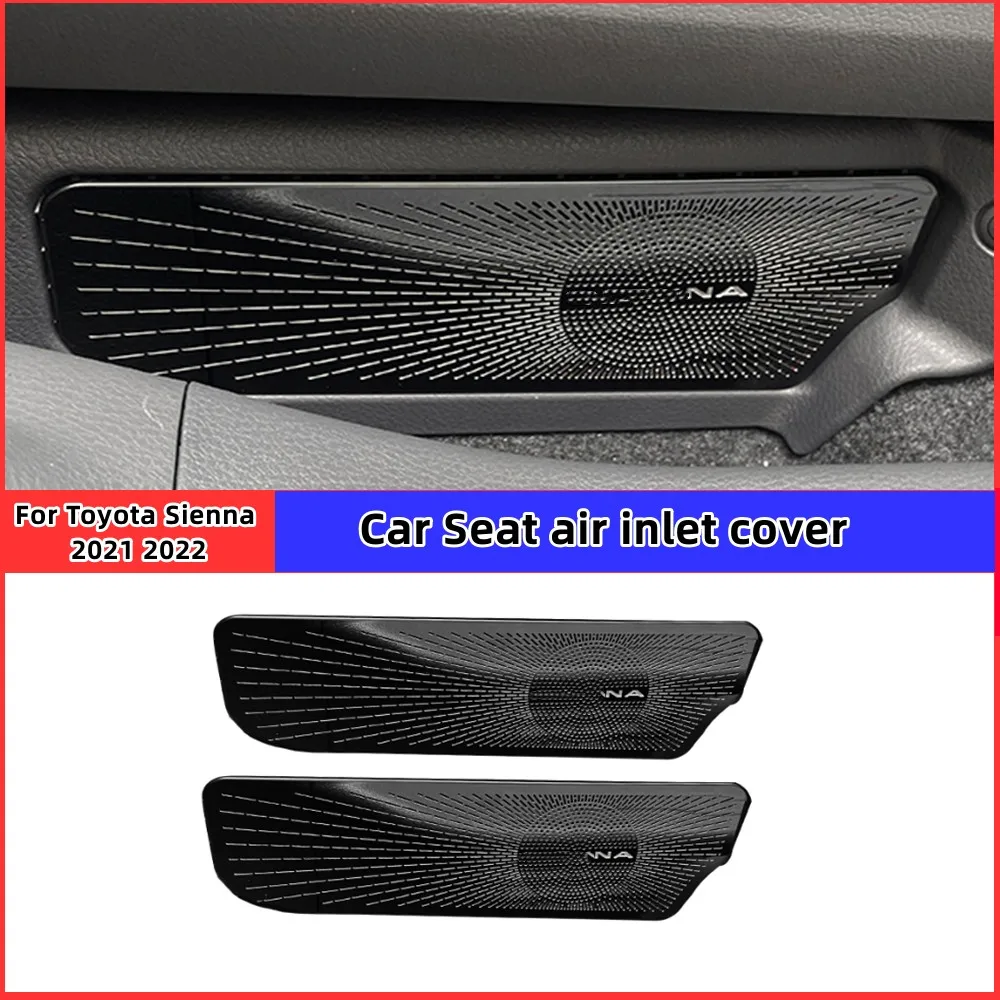 2PCS Car Seat Air Inlet Protective Cover Car Seat Dustproof Trim Sticker For Toyota Sienna 2021 2022 Car Styling Accessories