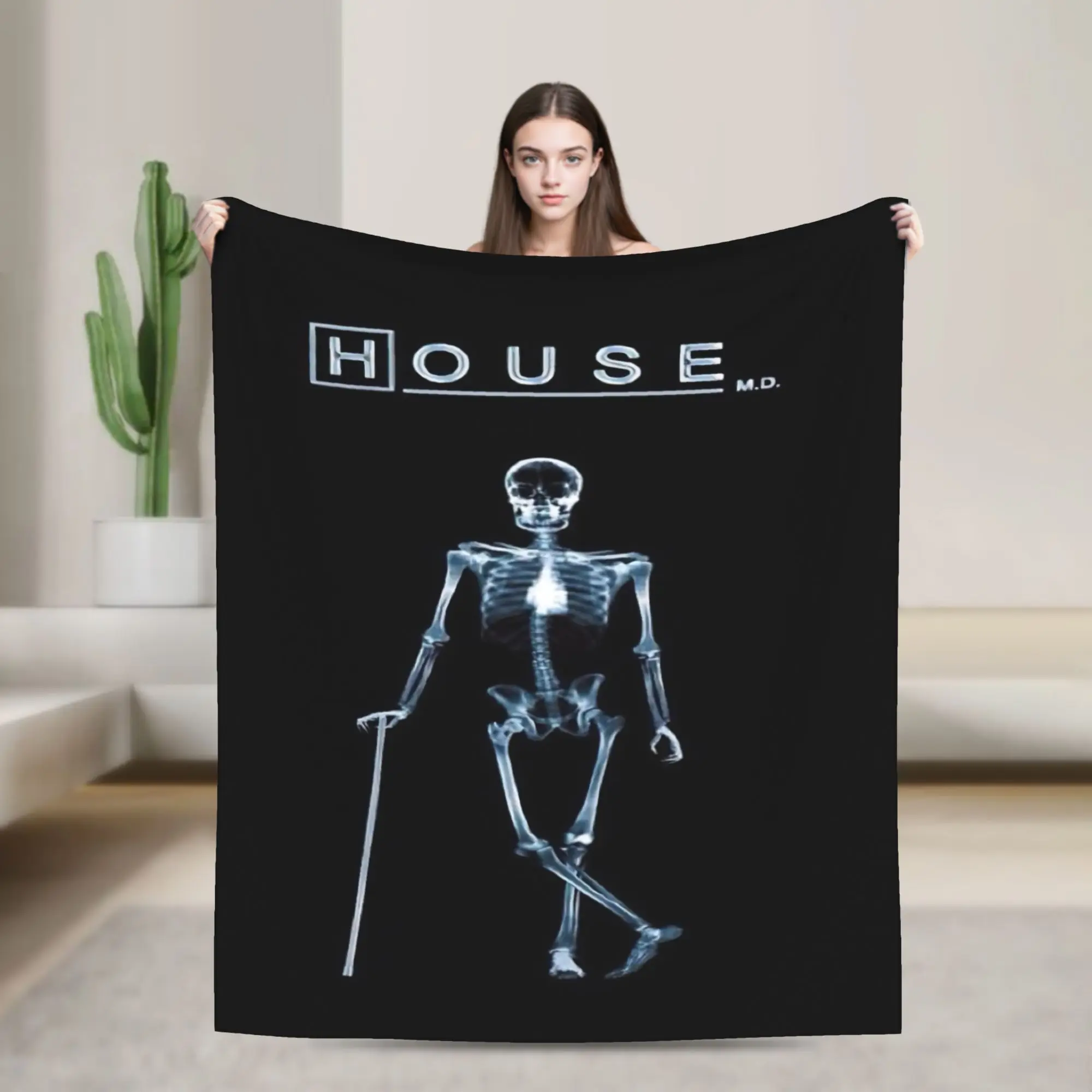 Dr House MD Throw Blanket for Couch  Fuzzy Soft Plush Blanket 50x60 Inch Multiple Sizes Bedspread for All Seasons