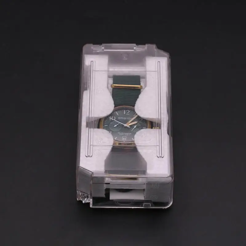 Caja de Almacenamiento Transparente para Relojes Vintage para Hombre, Organizador Universal para un Solo Reloj, Estuche de Joyería Ideal para Viajes con Tapa Transparente