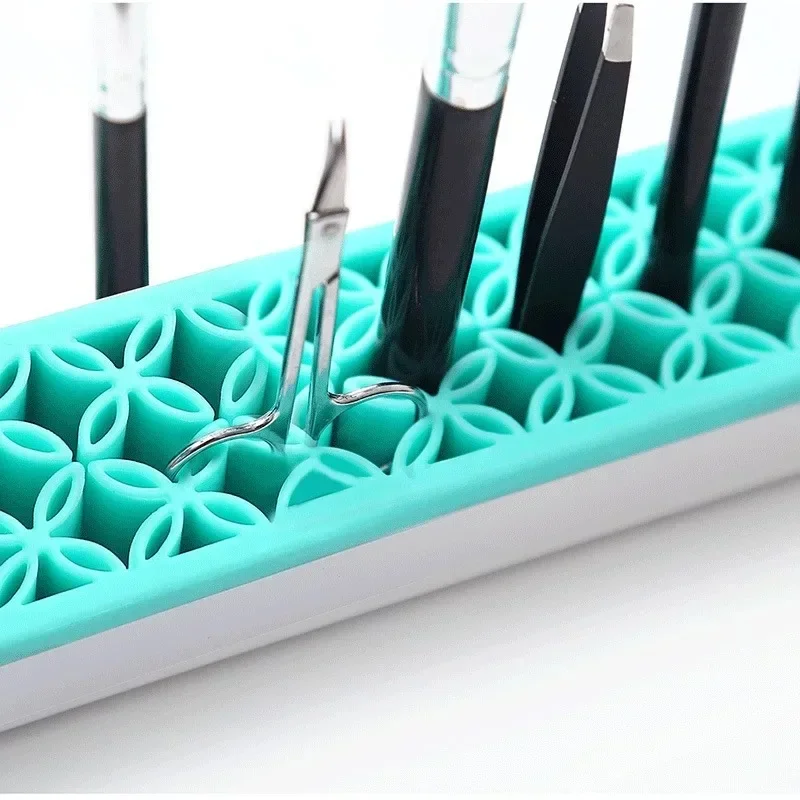 Silicon Nail Brush Makeup Brush Display Stand Rack Storage Case Brush Drying Shelf Brushes Holder Make UP Holder Organizer