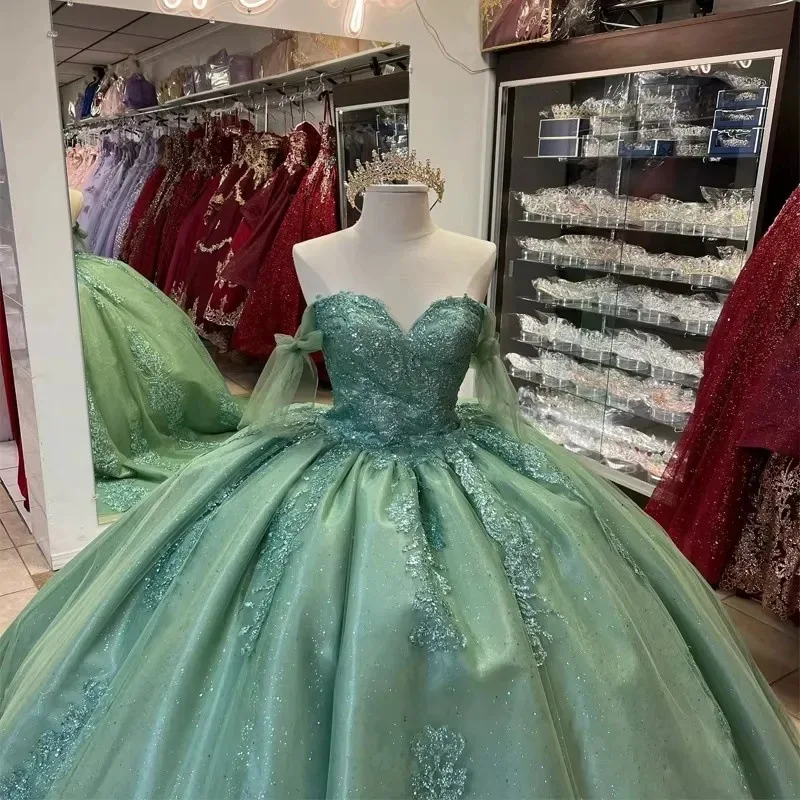 Off Shoulder Student Performance Fluffy Skirt Coming Of Age Ceremony Host Starry Sky Fluffy Skirt Evening Gown Customized
