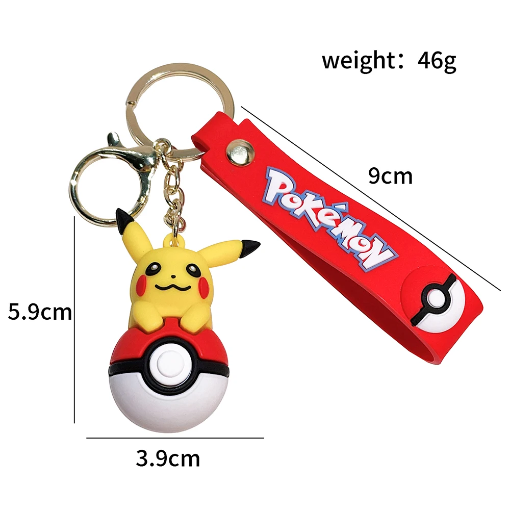 Pokémon Poké Ball Keychain Set, Pikachu Eevee Charmander figure Keychain, Anime Collectible Key Ring for Bag Backpack Gift