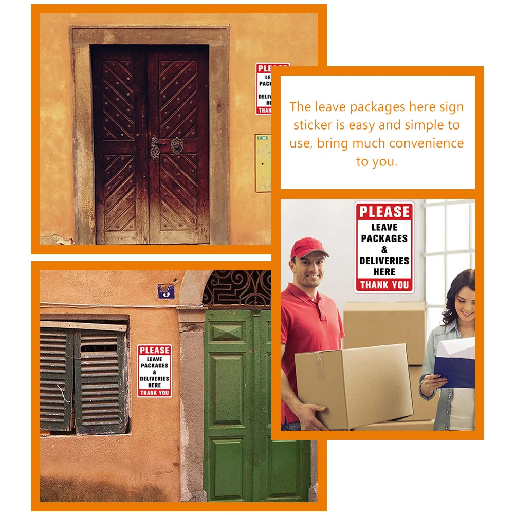 

Leave Packages Sign Sticker Waterproof Pvc Delivery Wall Package Stickers Here Decal For Wall Door Garage Outdoor Indoor Use