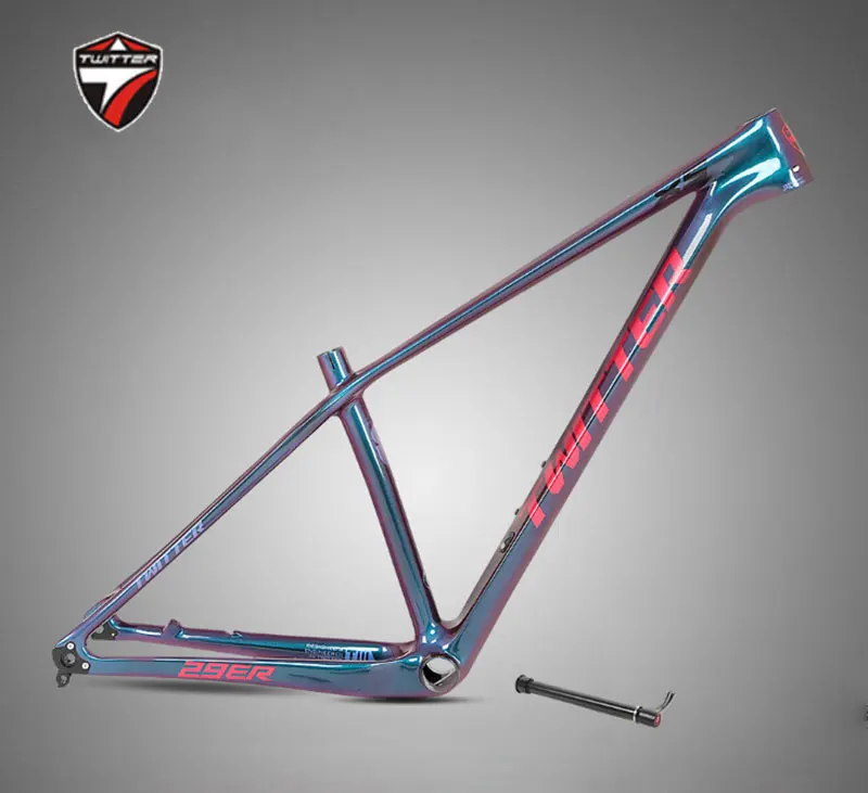 MTB Carbon Frame Twitter LEOPARDpro, 27.5, 29 Thru Axle, 12x142mm, Discolored Mountain Bike, Ultralight Inner Cable