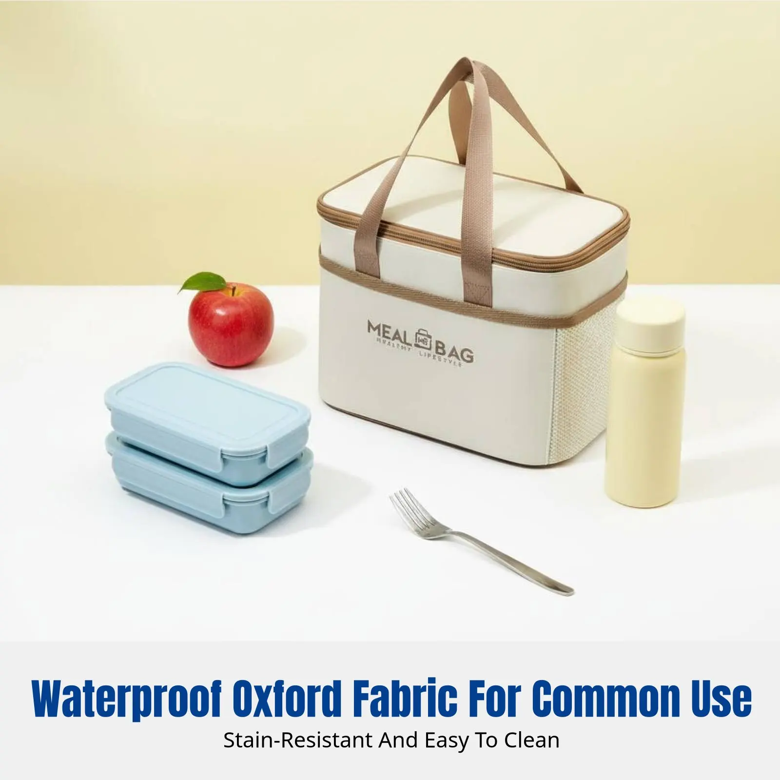 Thick Aluminum Foil Lunch Tote, Oxford Cloth, Waterproof Insulated Bento Bag, For Office, School