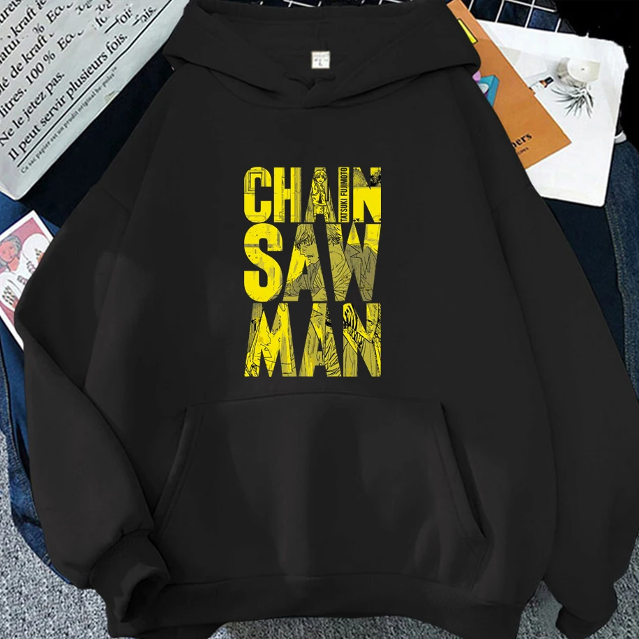 

Japanese Anime Denji Pattern Men Women Hoodies Trendy Letter Print Unisex Tops Personality Harajuku Casual Breathable Sweatshirt