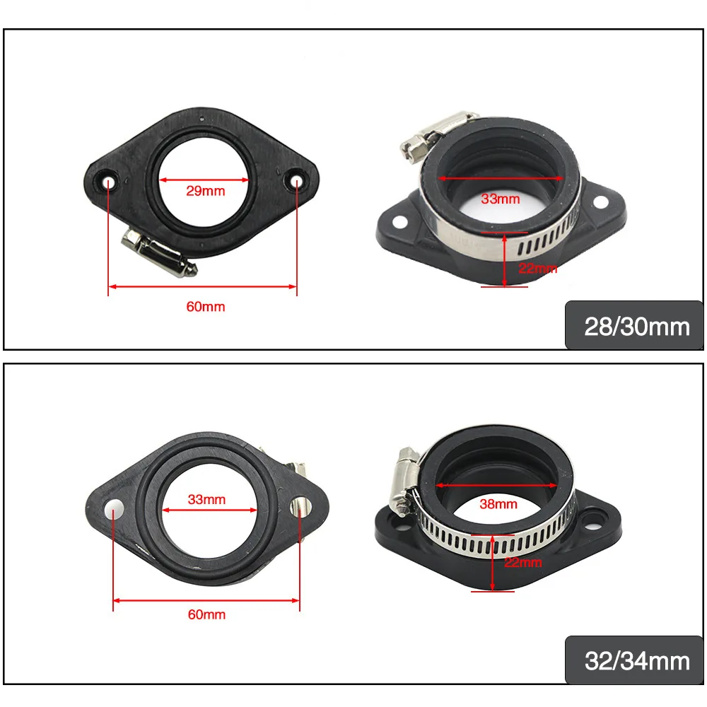 ZS Racing Carburetor intake pipe interface FIT PE28/30 PWK21/24/26/28/30/32/34mm UTV adapter AT V intake manifold KEIHIN