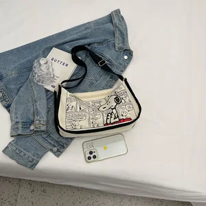 Kawaii Snoopy Anime Crossbody Bag, Cartoon, Casual, Combination Scholarship, Fashion, Student Background 12 Main Sales Snoopy Backpack - №2