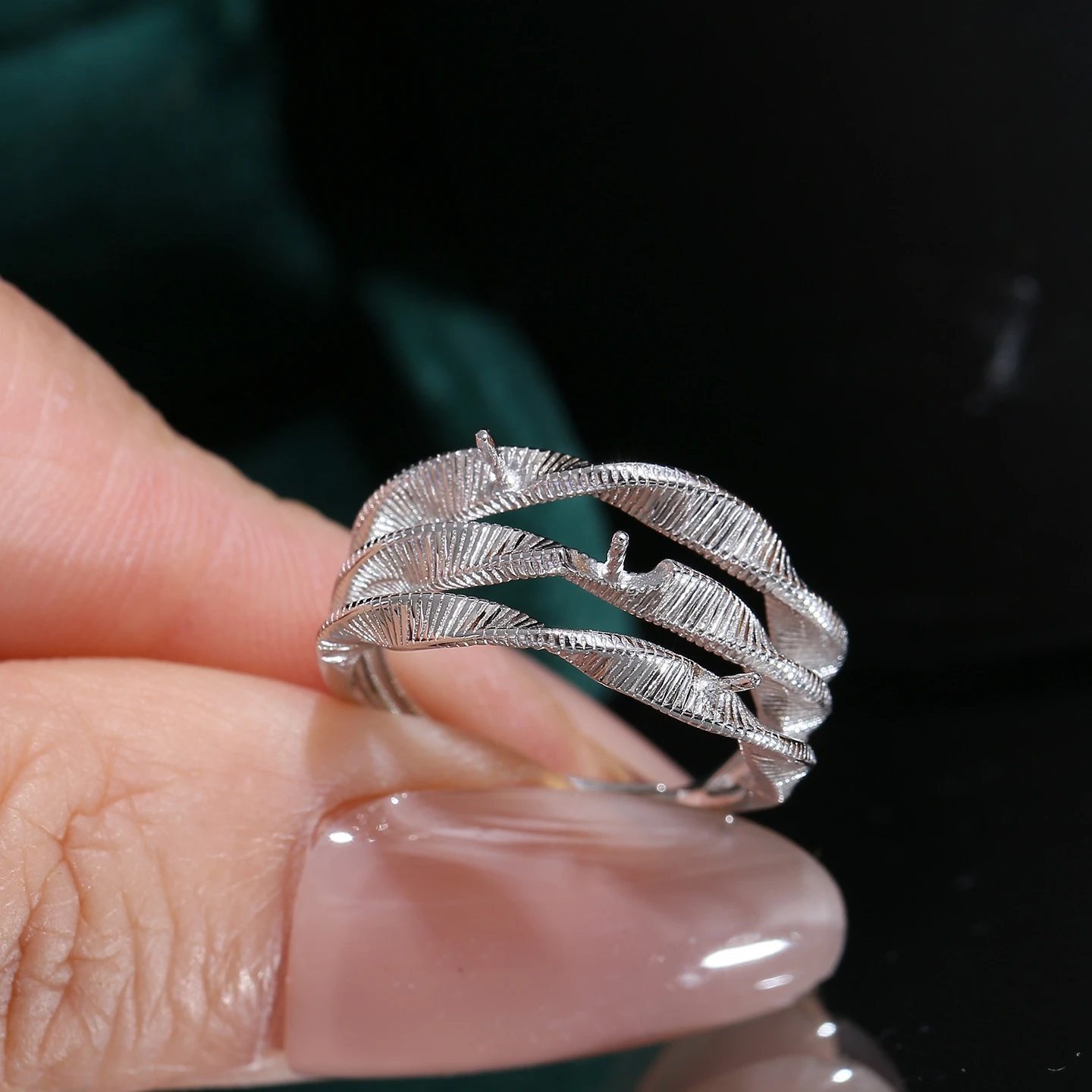 S925 Sterling Silver Adjustable Finger Ring Mountings Base Setting Findings Jewelry Mount Accessories for 4-5mm Pearls 3pcs/lot