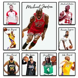 World Famous Basketball Player Portrait Poster Basketballer Canvas Painting Wall Art for Office Living Room Home Decor Fans Gift