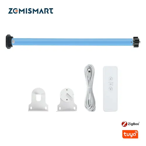 Zemismart Zigbee-Motor de persianas enrollables inteligentes, funciona con batería integrada Tuya para tubo de 37mm y 38mm, Alexa y Google Home
