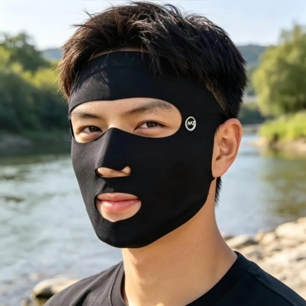 Open Mouth Nose Breathable Mask Polyester Swimming Snorkeling Surfing Sunscreen Ear Hook-on Face Mask for Outdoor Running Golf