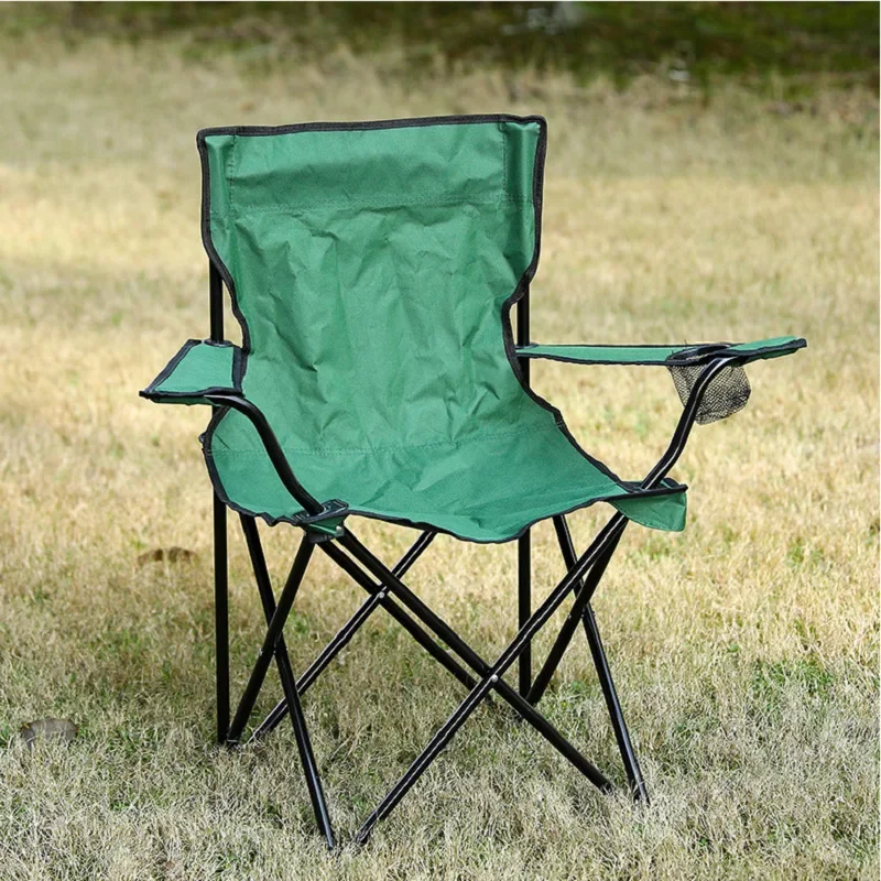 Silla plegable de tela Oxford 600D para exteriores, respaldo con reposabrazos para acampar, hacer bocetos artísticos, pescar, playa, novedad