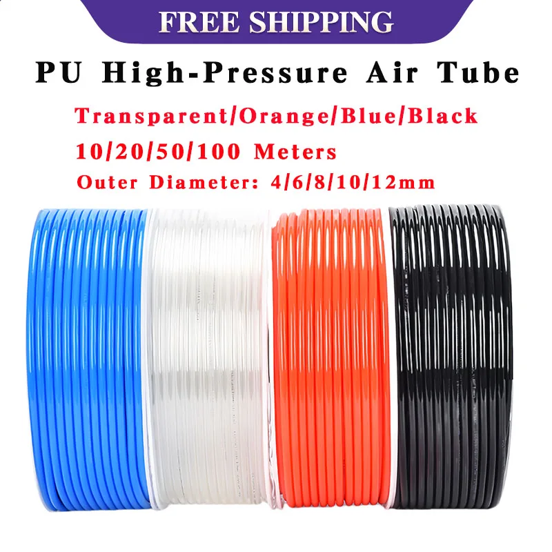 

10/20/50/100 Meters PU High-Pressure Air Tube Hose 4mm/6mm/8mm/10mm/12mm For Air Compressor High Pressure Polyurethane Tube ﻿