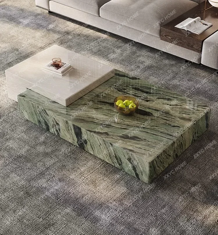 XX Luxury Marble Coffee Table, Modern Spacious Living Room Design,Easy-Clean&Creative Style, Premium Stone For Villa