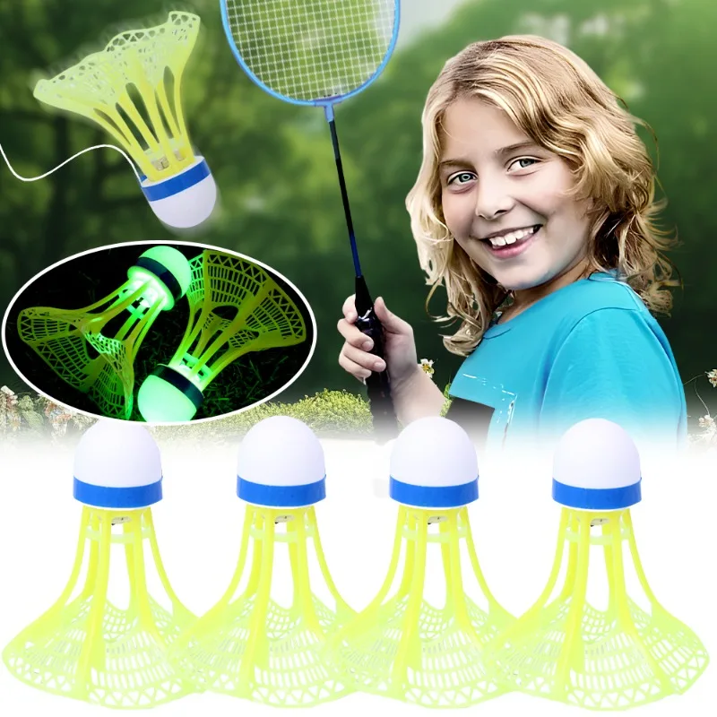 Glowing Balls Badminton Trainer Portable Badminton Practice Professional Stretch Badminton Training Tool Shuttlecock Rebound