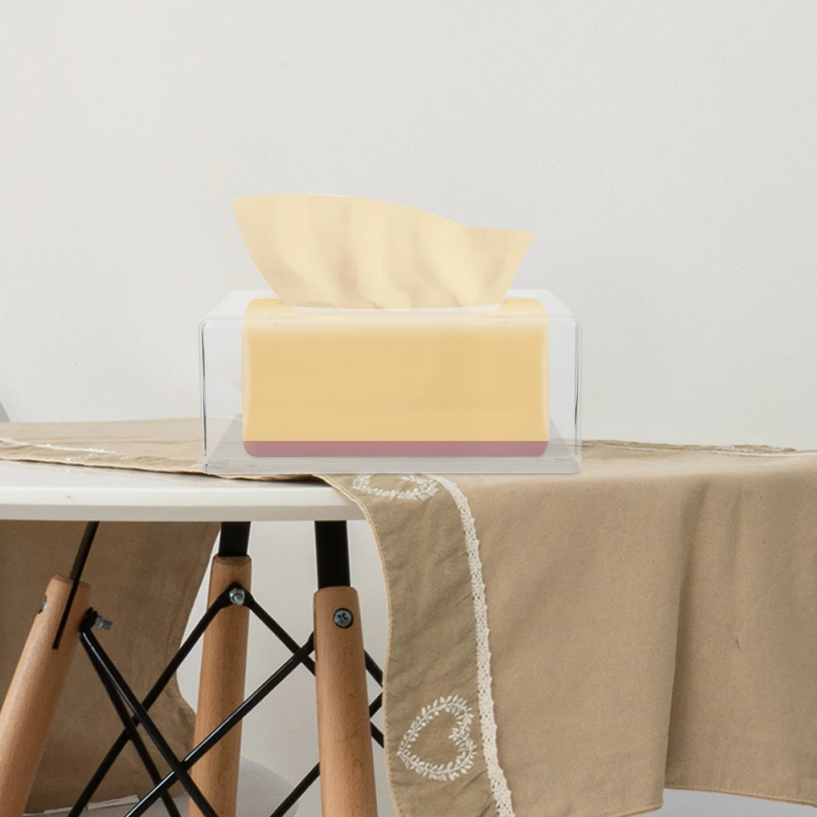 

Acrylic Tissue Box Holder Large Capacity Minimalist Design Easy Access Storage for Bathroom Desktop Home Hotel