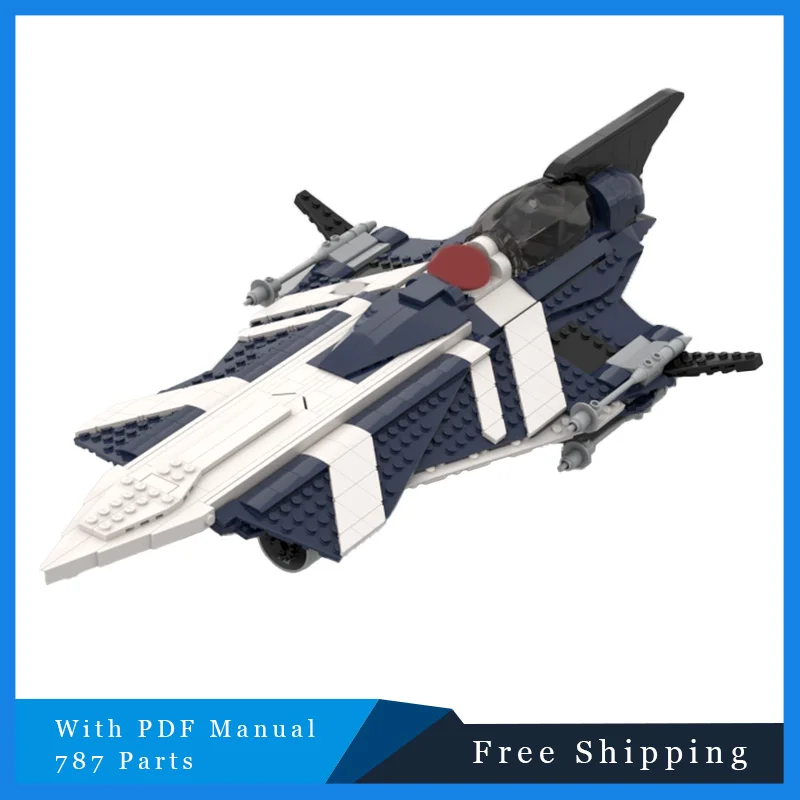 

787 шт., серия Star Battle, крутой синий Warplane, технология, кирпичи, модель строительного блока, детская сборная коллекция игрушек, подарки на день рождения