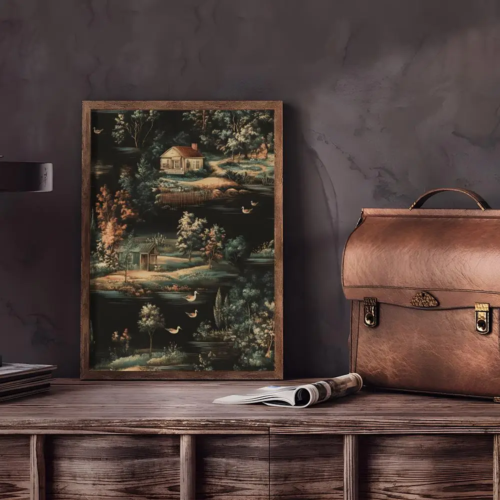 الكلاسيكية الرجعية منزل اللوحة الخط فرملس قماش ملصق جدار الفن مثالية للمطبخ الحمام ديكور المنزل