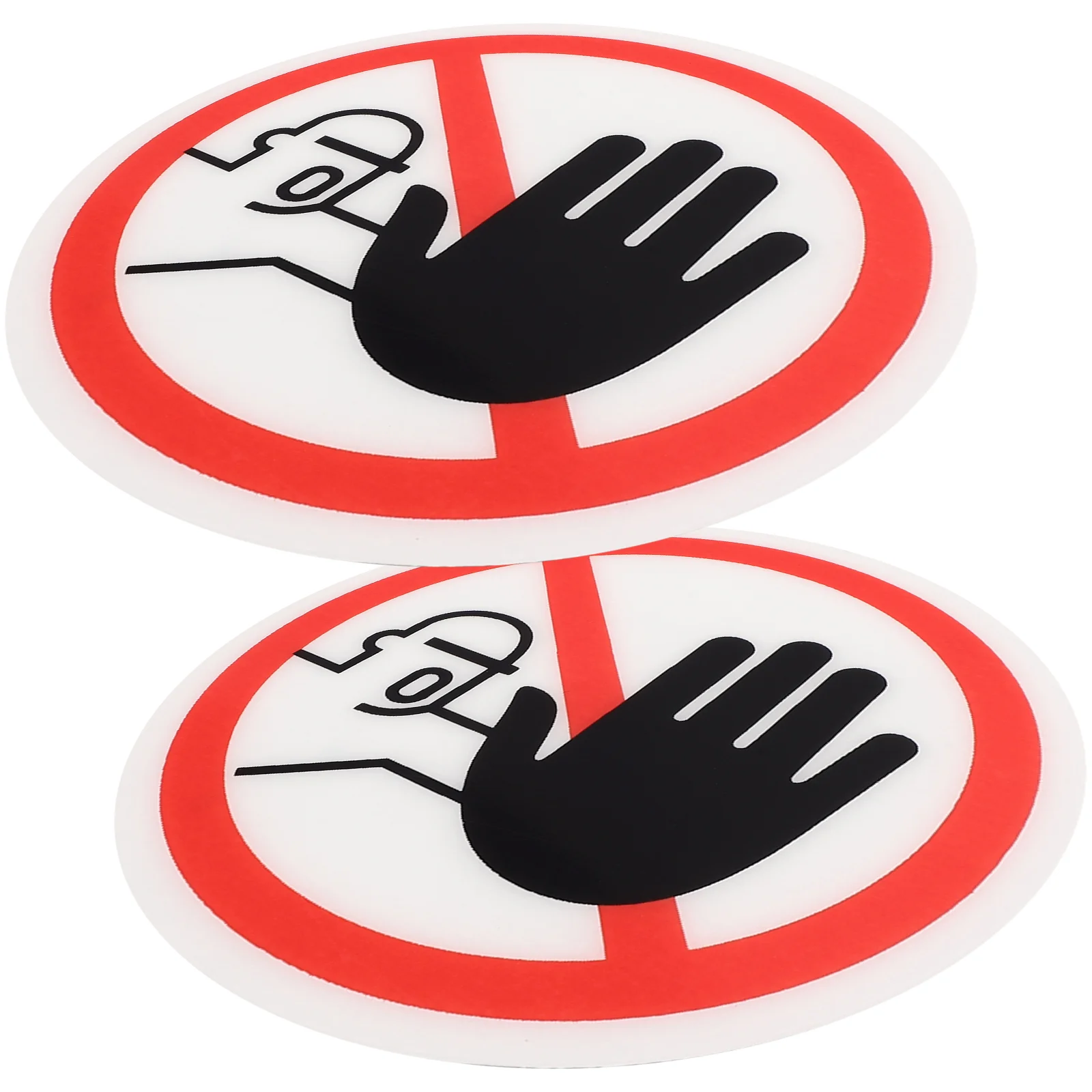 

2 Pcs No Touching Warning Signs Security Yard Safety Machine Caution Stickers Nail Decals