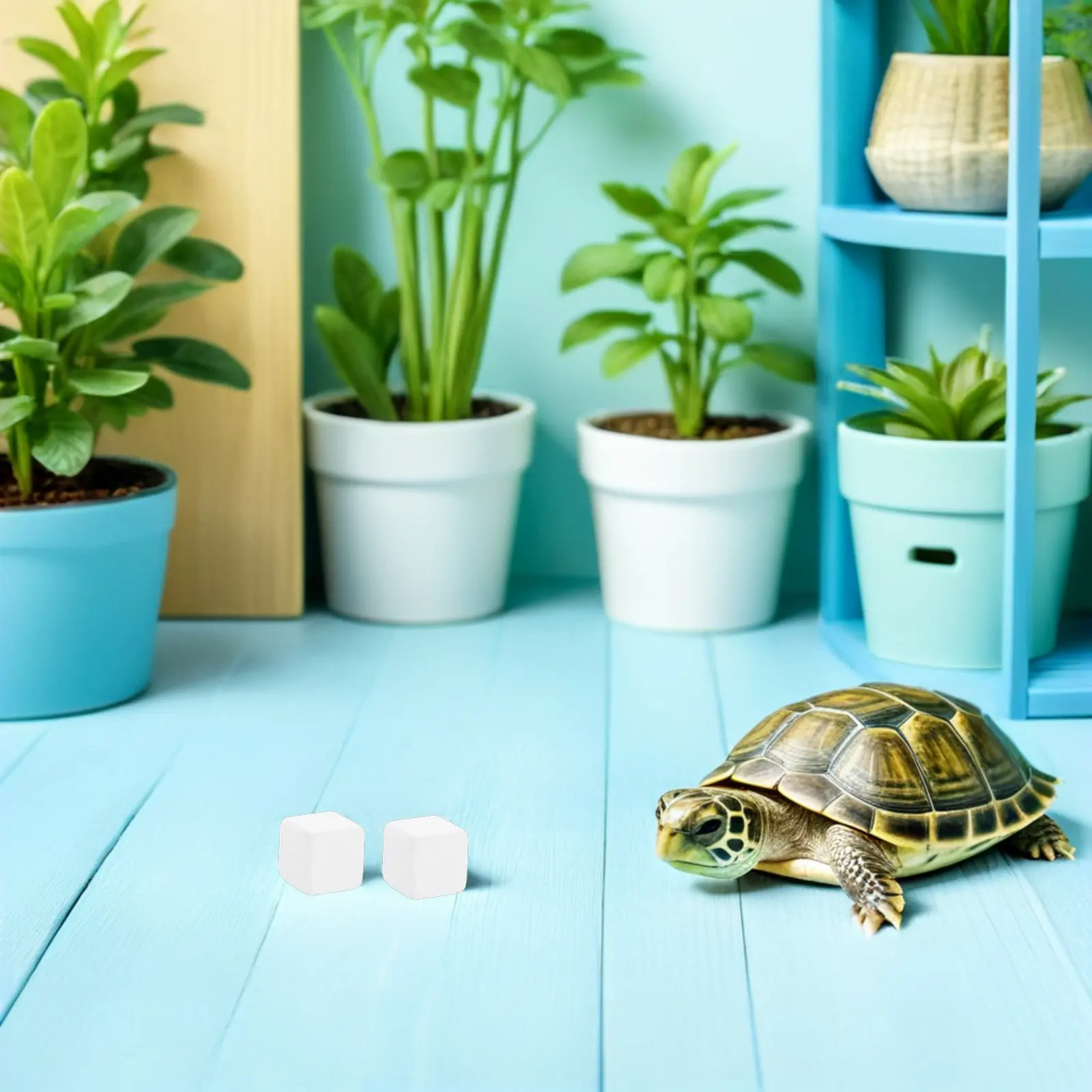6Pcs Calcium Cubes for Reptiles Turtle Tortoise Gecko Mineral Supplement Natural Wear-Resistant Grinding Tank Water