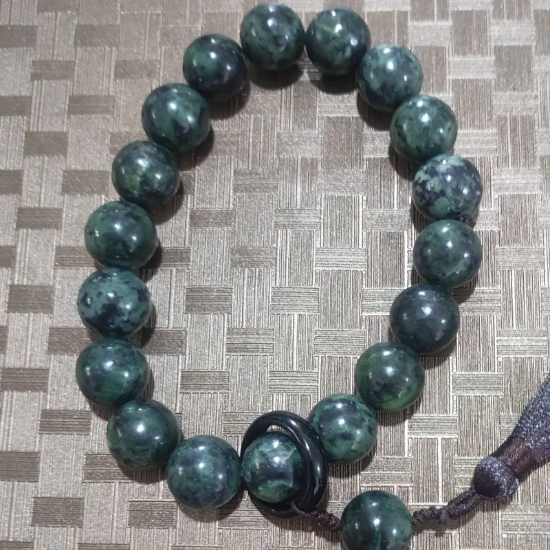 

Натуральная медицина, браслет из камня короля, браслет, медицинский темно-зеленый нефрит, черная сумка, мужская однокруглая мужская и женская ручная сумка