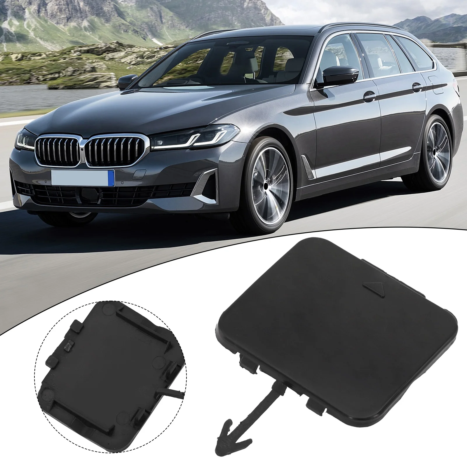 Para bmw 2001-2003 para bmw série 5 e39 amortecedor dianteiro gancho de reboque tampa de reboque de carro item semi-acabado sem pintura preto