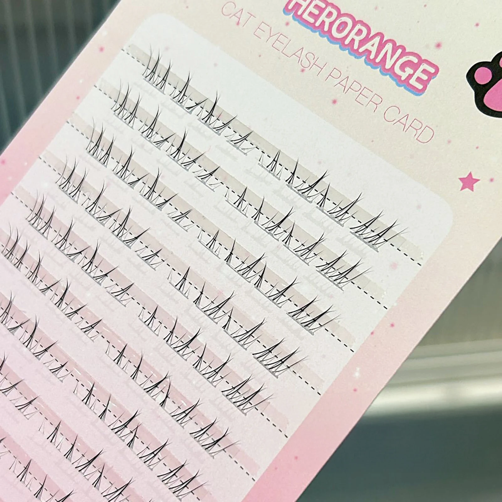 캣아이 아래 속눈썹 접착제 필요 없음 인조 속눈썹 5-7mm 혼합 길이 C 컬 블랙 슈퍼 내추럴 0.05mm 투명 스템