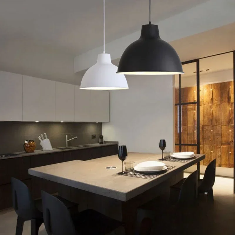 

Retro industrial wind chandelier restaurant simple industrial and mining lights black white iron art office Chandelier Lampshad