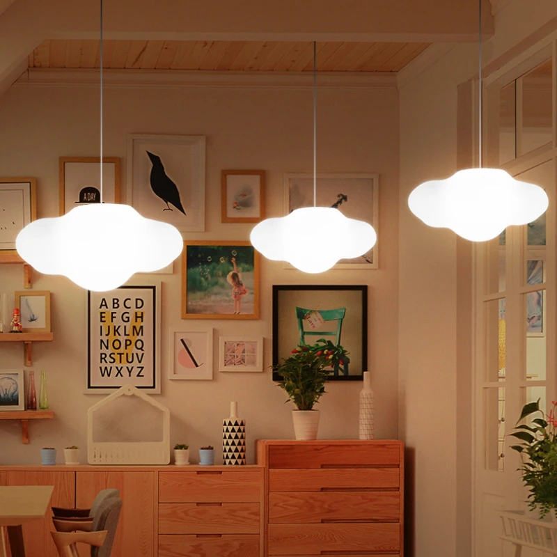 

Creative Boys and Girls Room Decoration Cloud Pendant Lights Modern Design Home Lighting Simple Restaurant Colorful Hanging Lamp