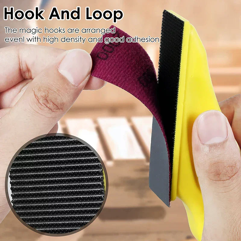 

3.5"x 1" Mini Sandpaper Kit With Hook And Loop Sanding Block 71 Pcs Assorted 40/80/120/180/240/400/600 Grits For Polishing