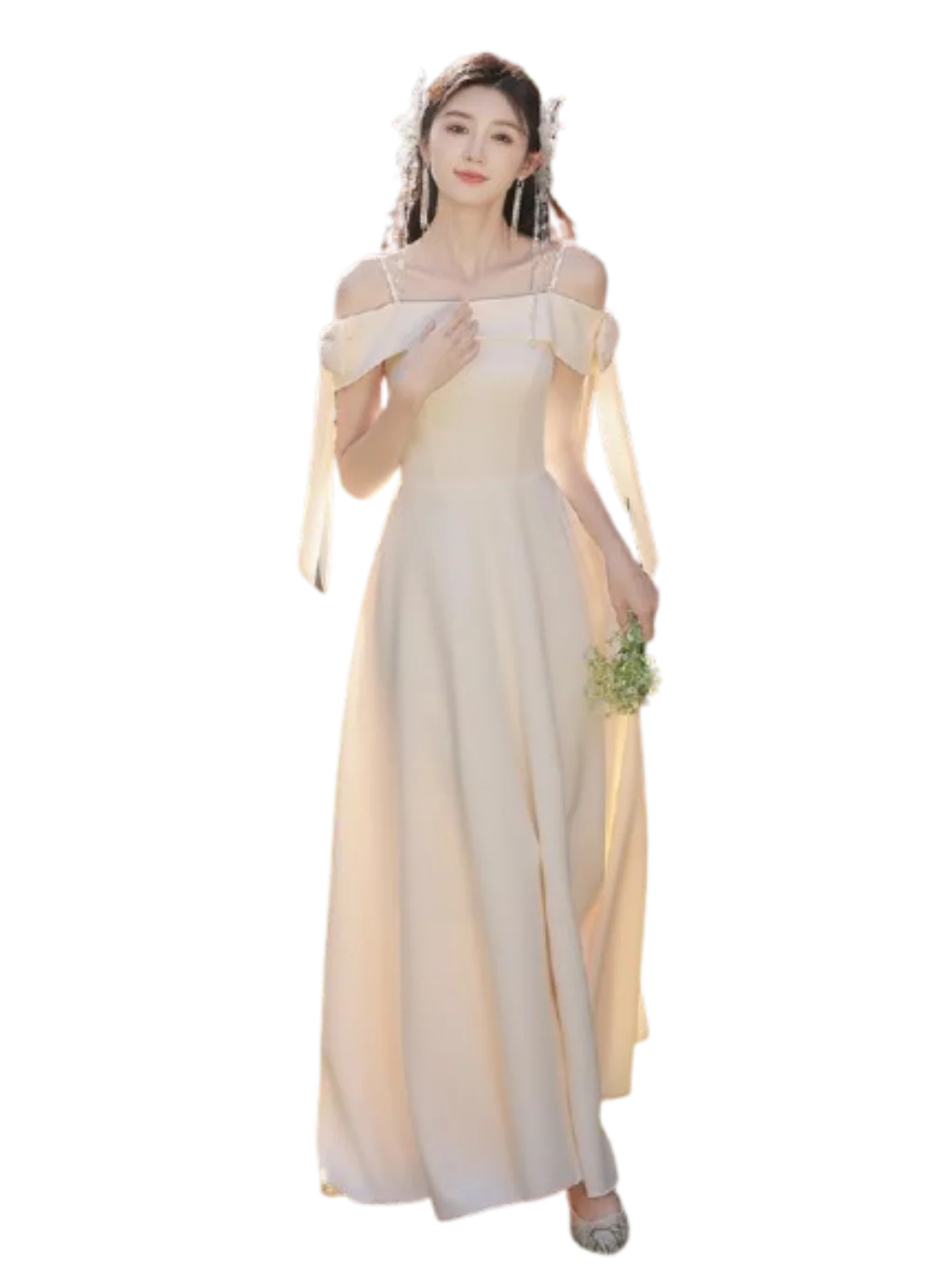 

Bridesmaid Female Girlfriend Fairy Skinny Champagne Sisters Bridesmaid Dress Advanced Spring Vestidos Para Mujer Fiesta Elegante