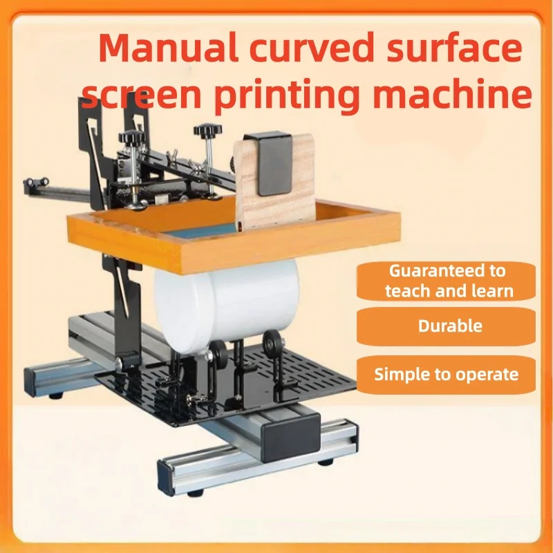 Adjustable Manual Curved Cylindrical Bottle Screen Printing Machine Desktop Silk Screen Printer for Mug Cosmetic Jar