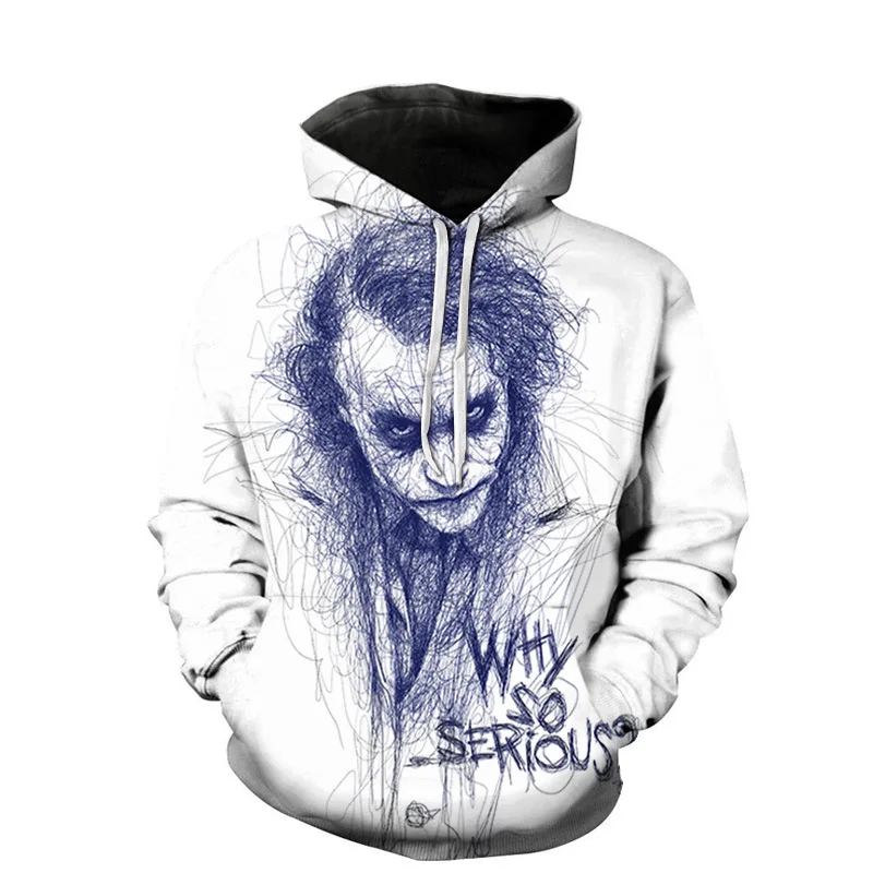 ربيع الخريف المهرج 3D الطباعة الرقمية رياضي عارضة هوديي البلوز مريحة للجنسين ألياف البوليستر الشارع الشهير